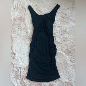 scrunched black dress